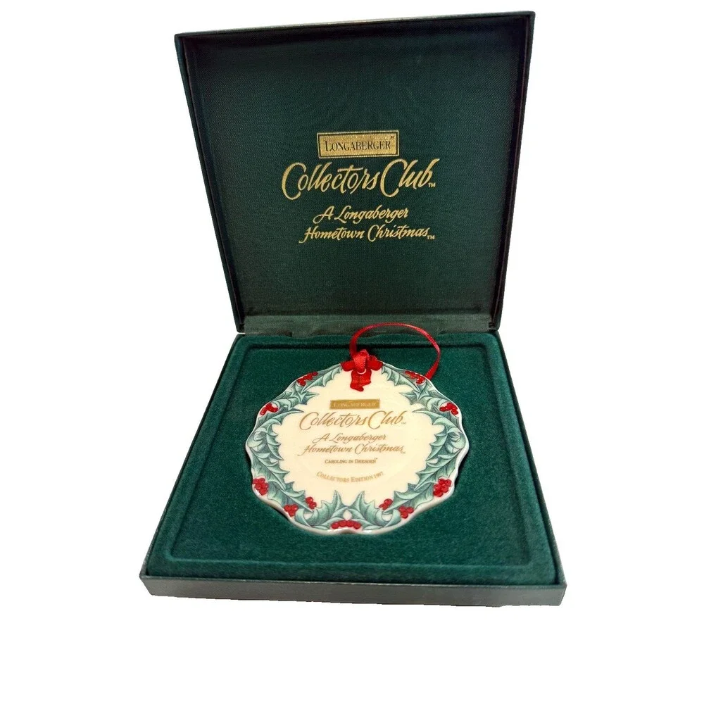 1997 Longaberger Collector's Club Hometown Christmas Ceramic Ornament